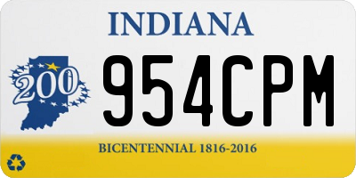 IN license plate 954CPM