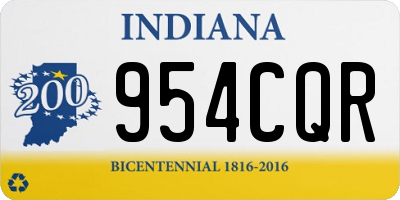IN license plate 954CQR