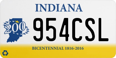 IN license plate 954CSL