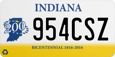 IN license plate 954CSZ
