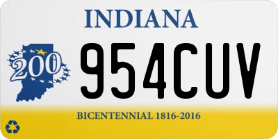 IN license plate 954CUV
