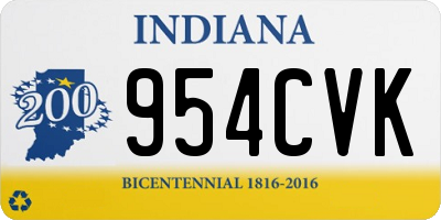 IN license plate 954CVK
