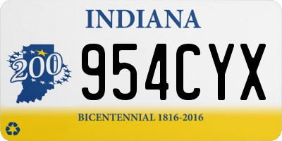 IN license plate 954CYX