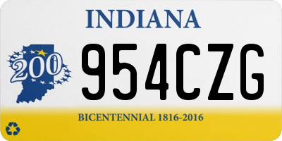 IN license plate 954CZG
