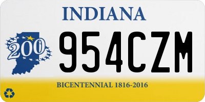 IN license plate 954CZM
