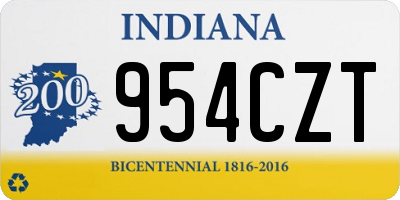 IN license plate 954CZT