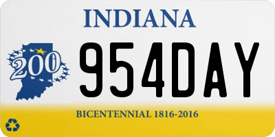 IN license plate 954DAY