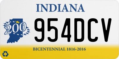 IN license plate 954DCV