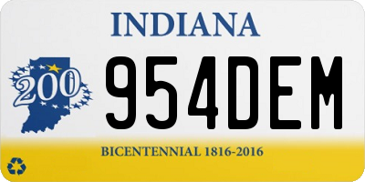IN license plate 954DEM