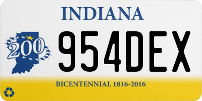 IN license plate 954DEX