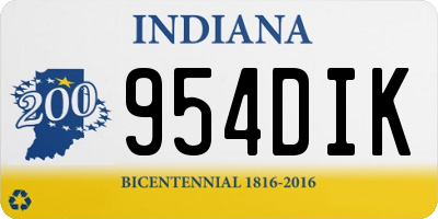 IN license plate 954DIK