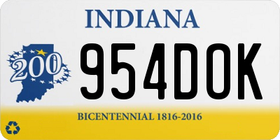 IN license plate 954DOK