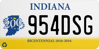IN license plate 954DSG