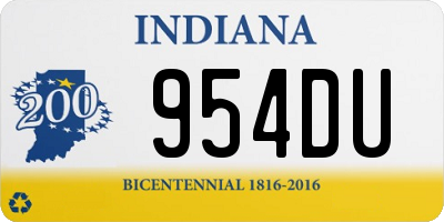 IN license plate 954DU