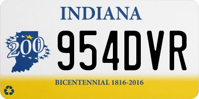 IN license plate 954DVR