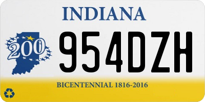 IN license plate 954DZH