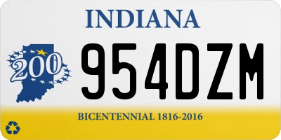 IN license plate 954DZM