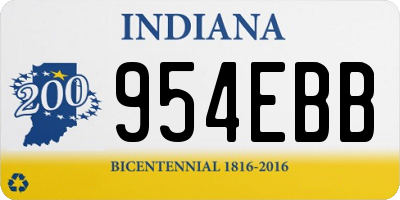 IN license plate 954EBB