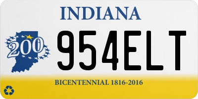 IN license plate 954ELT