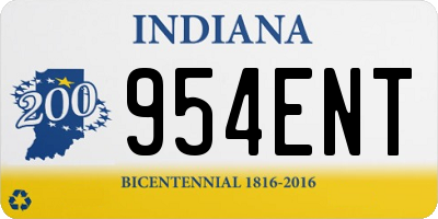 IN license plate 954ENT
