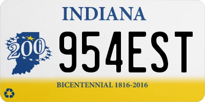 IN license plate 954EST