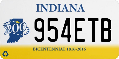 IN license plate 954ETB