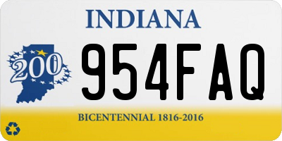 IN license plate 954FAQ
