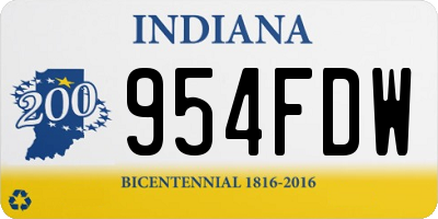 IN license plate 954FDW