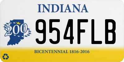 IN license plate 954FLB