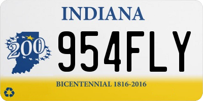 IN license plate 954FLY