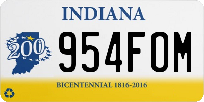 IN license plate 954FOM