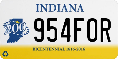 IN license plate 954FOR