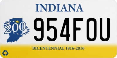 IN license plate 954FOU