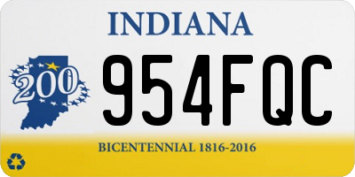 IN license plate 954FQC