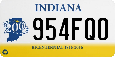 IN license plate 954FQO