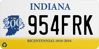 IN license plate 954FRK