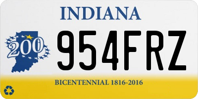 IN license plate 954FRZ