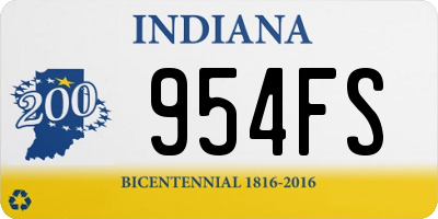 IN license plate 954FS