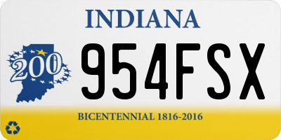 IN license plate 954FSX