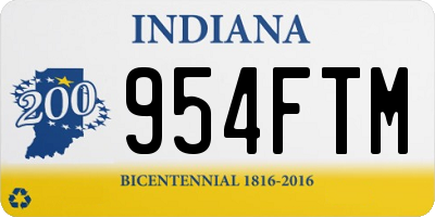 IN license plate 954FTM