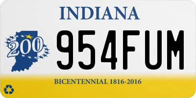 IN license plate 954FUM