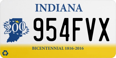 IN license plate 954FVX