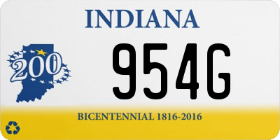 IN license plate 954G