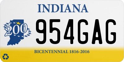 IN license plate 954GAG
