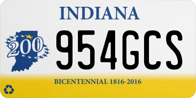 IN license plate 954GCS