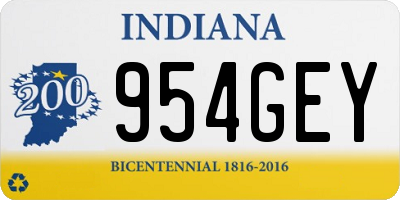 IN license plate 954GEY