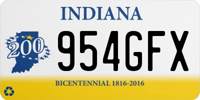 IN license plate 954GFX