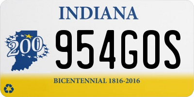 IN license plate 954GOS