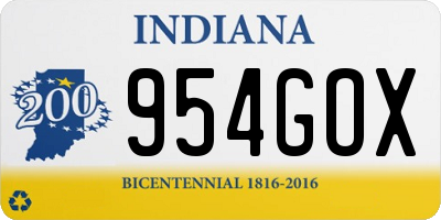 IN license plate 954GOX