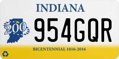 IN license plate 954GQR